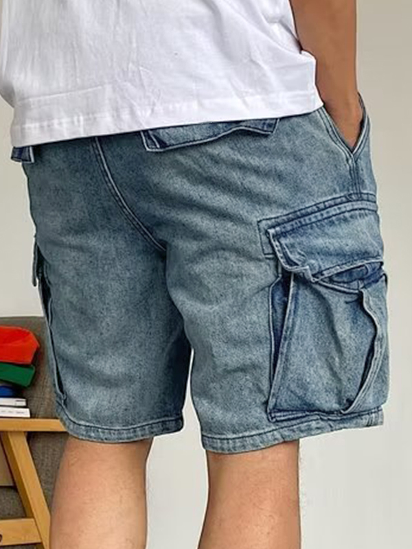 Men's Pocket Cargo Jeans Shorts-2