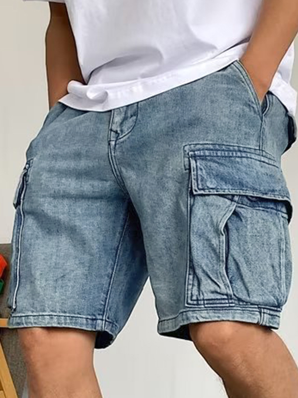 Men's Pocket Cargo Jeans Shorts-1