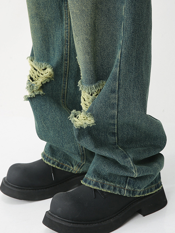 Men's Vintage Ripped  Loose Jean-2