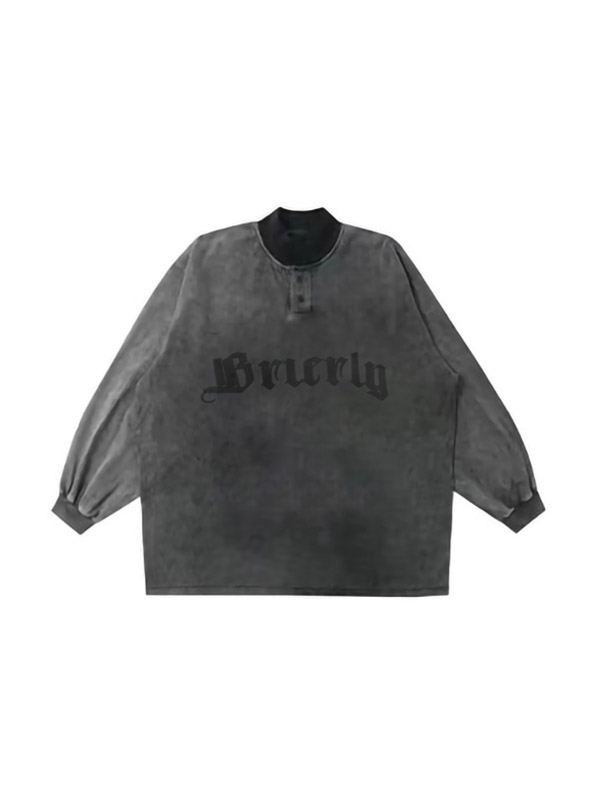 Men's Distressed Collar Neck Cross Print Sweatshirt-1