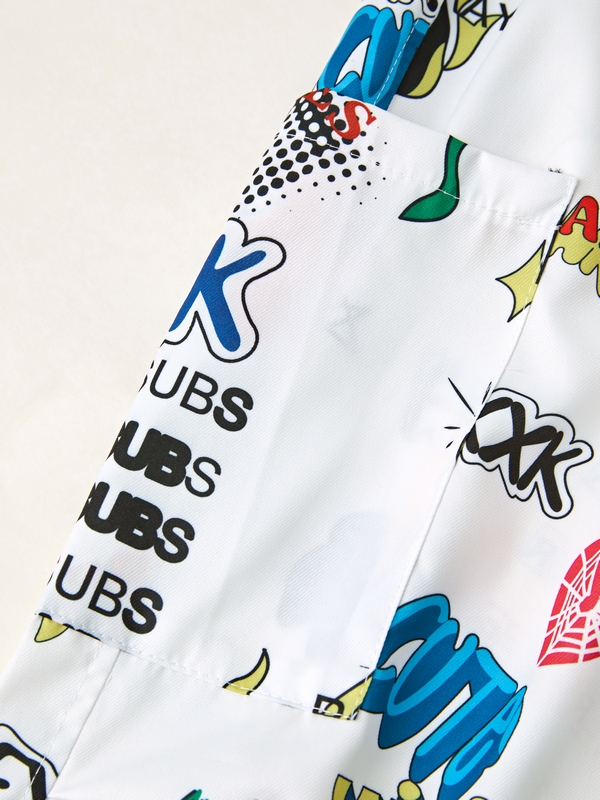 Men's Interesting Graffiti Print Wide Leg Pants-3