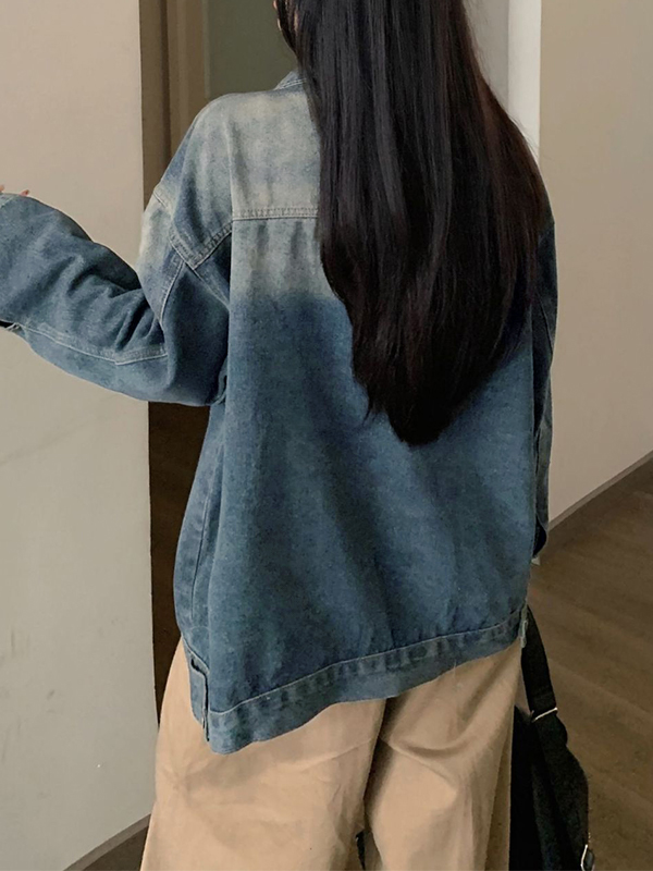 Vintage Wash Distressed Denim Jacket-1