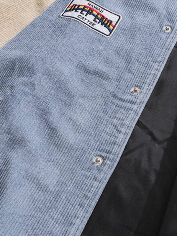 Men's Corduroy Badge Patched Jacket-3