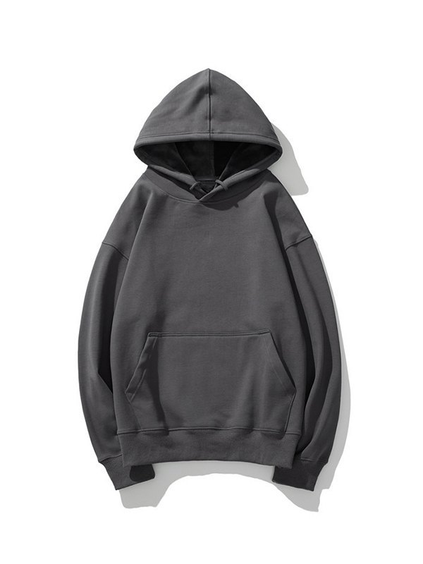 Men's Solid Color Pullover Hoodie-2
