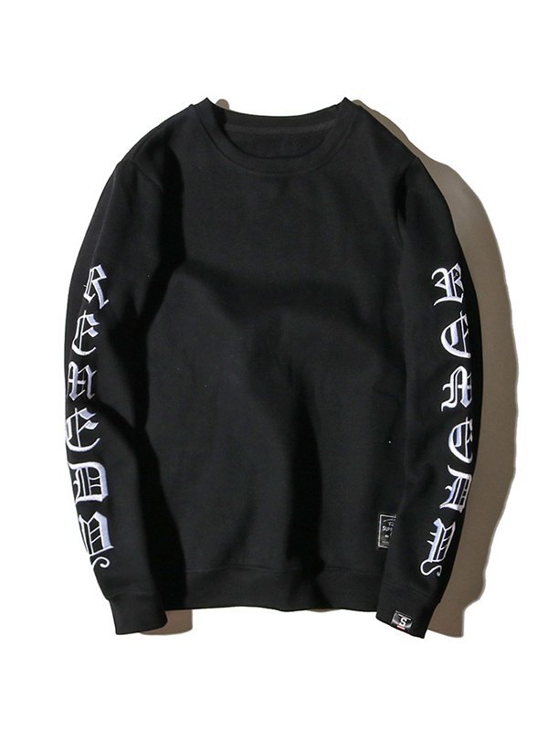 Men's Letter Embroidered Pullover Sweatshirt-4