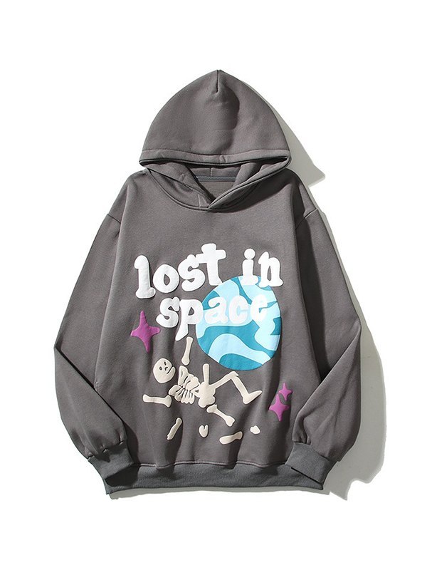 Men's Graffiti Skull Graphic Pullover Hoodie-2