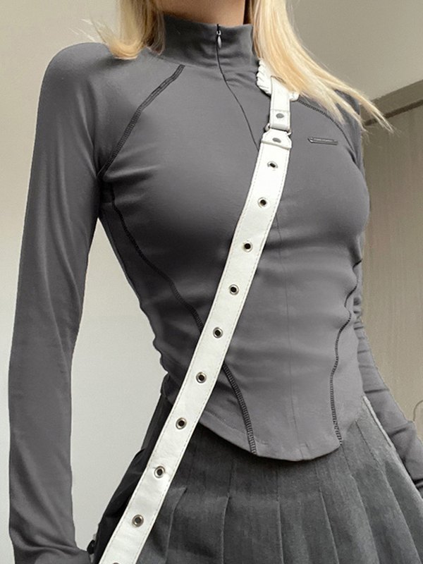 Stitch Detail Long Sleeve Top-1