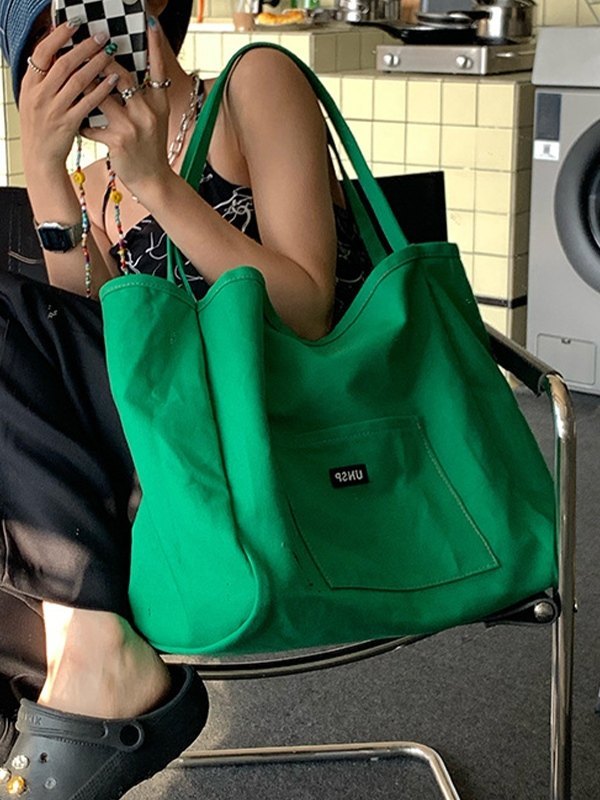 Solid Color Casual Shoulder Bag-1