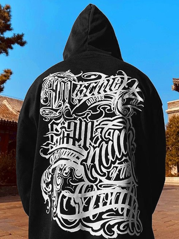 Men's Disorganized Print Oversized Hoodie-1