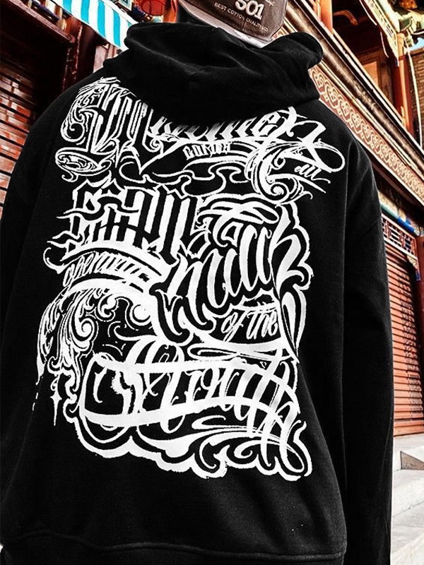 Men's Disorganized Print Oversized Hoodie-3