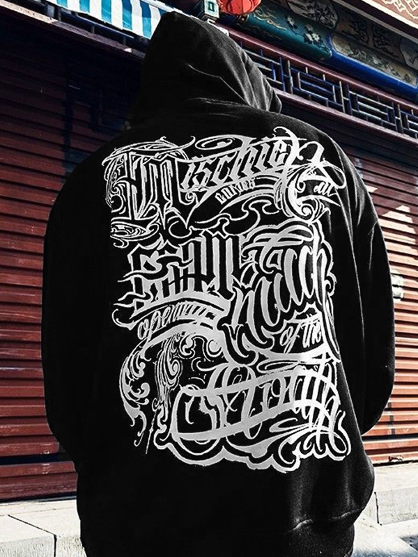 Men's Disorganized Print Oversized Hoodie-2
