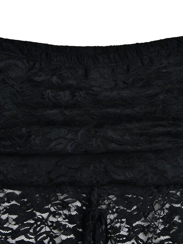 Perspective Lace Splice High Rise Flare Leg Pants-3