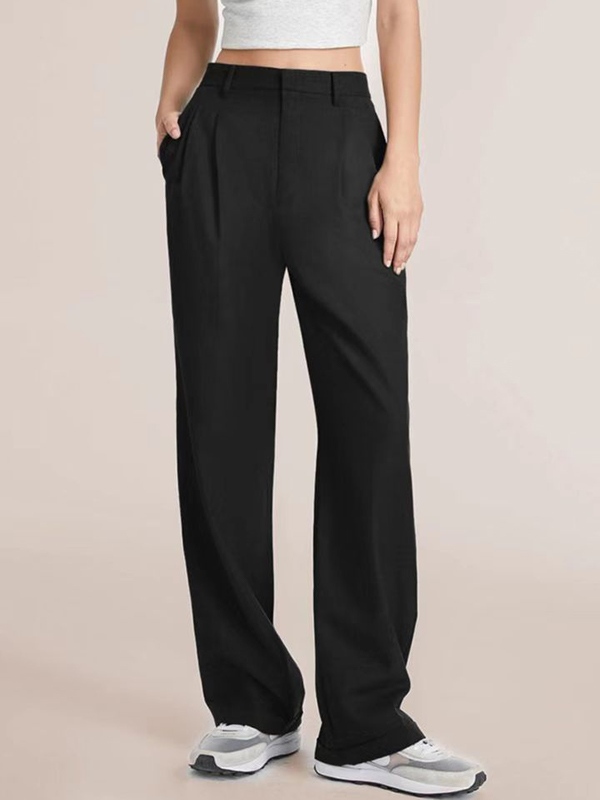 High Rise Wide Leg Tailored Pants-1