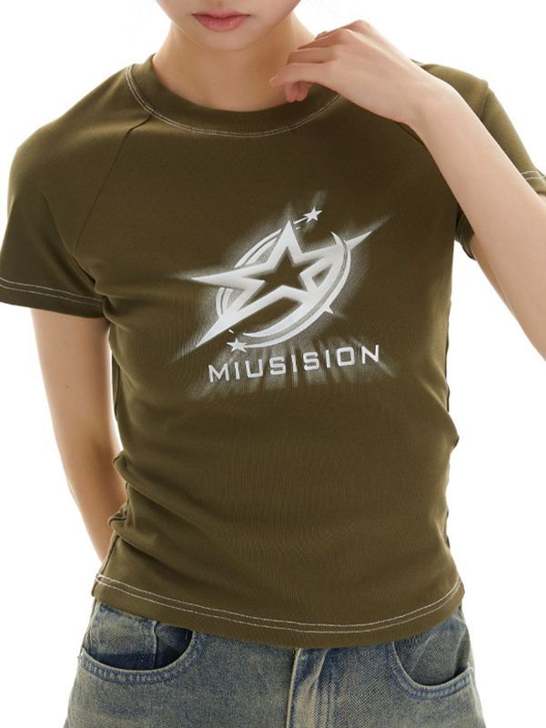 Star Print Short Sleeve Tee-1