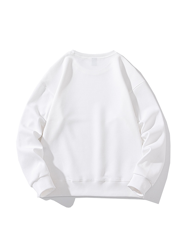 Men’s Solid Color Pure Cotton Crew Neck Sweatshirt-1