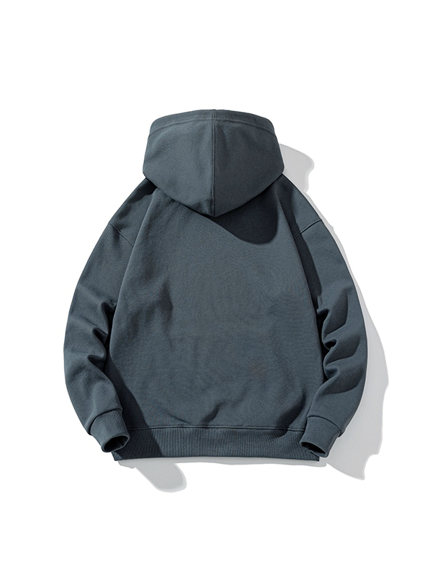 Men’s Solid Color Pure Cotton Drop Shoulder Oversized Hoodie-1