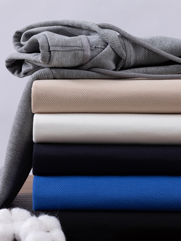 Men’s Solid Color Twill Crew Neck Oversized Hoodie-5