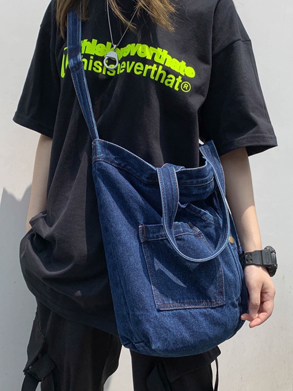 Vintage Denim Large Shopper Bag-1