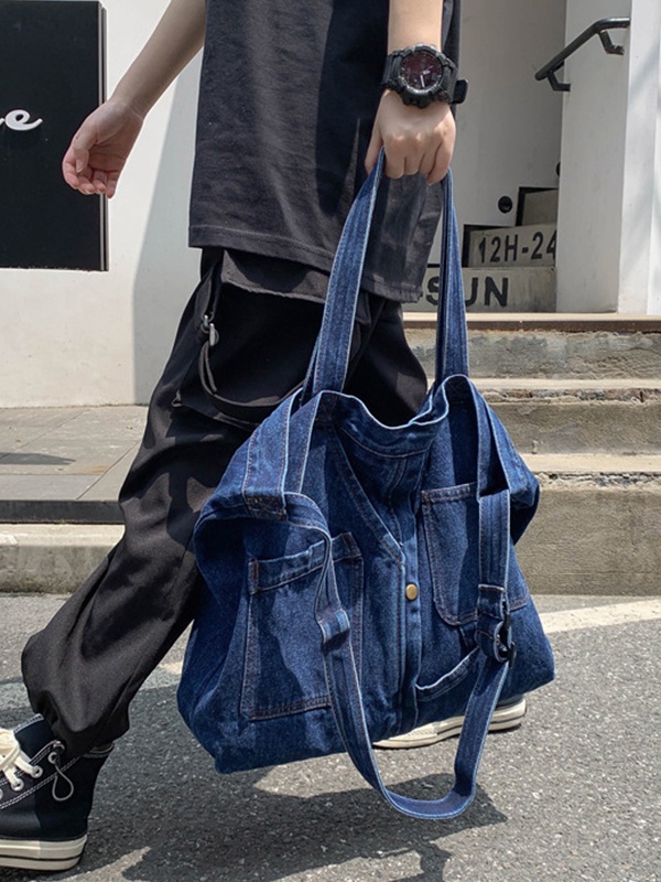 Vintage Denim Large Shopper Bag-5