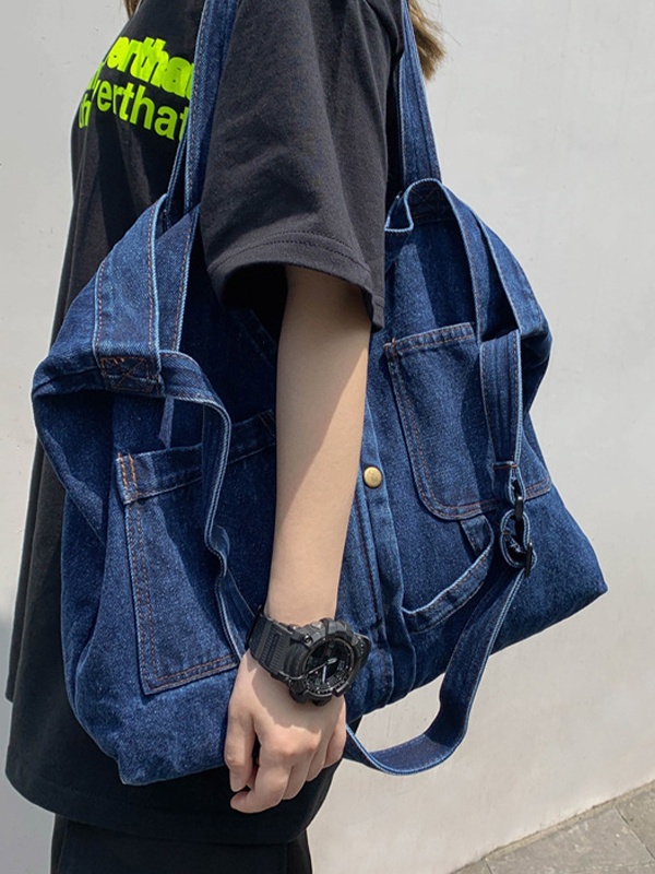 Vintage Denim Large Shopper Bag-6