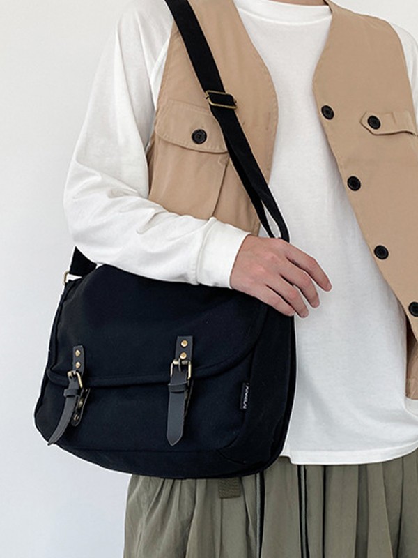 Vintage Large Canvas Messenger Bag-2