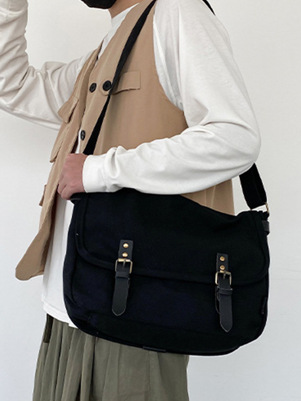 Vintage Large Canvas Messenger Bag-1