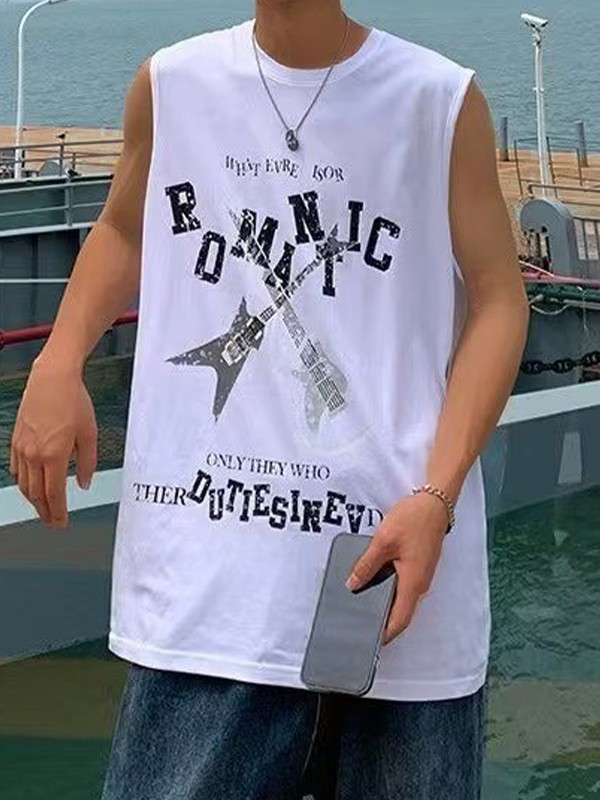 Men's Vintage Romantic Band Graphic Vest-1