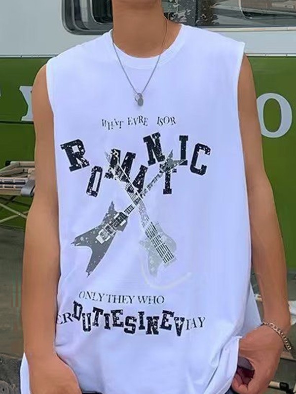 Men's Vintage Romantic Band Graphic Vest-2