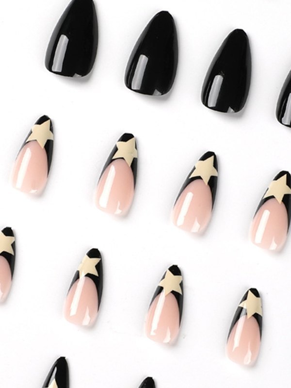 24pcs Star Pattern Press On Nails-3