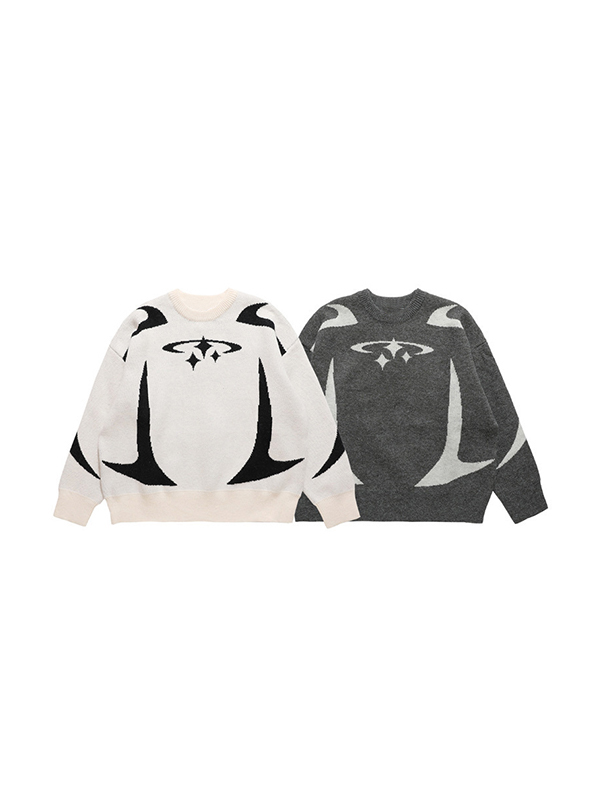 Star Jacquard Baggy Sweater-1
