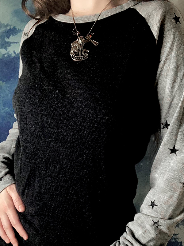 Vintage Star Print Raglan Long Sleeve Knit-2